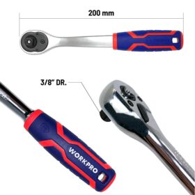 WORKPRO WP271008 3/8’’ Cr-V Profesyonel Cırcır Lokma Kolu