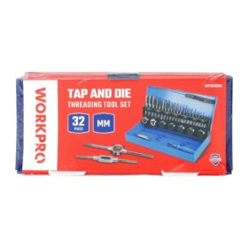 WORKPRO WP309008 32 Parça Profesyonel Metrik Kılavuz ve Pafta Takımı Diş Açma Seti